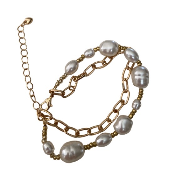 LAURA Bracelet and Earring Set, Faux Pearl and Goldtone, NWT - Picture 3 of 8